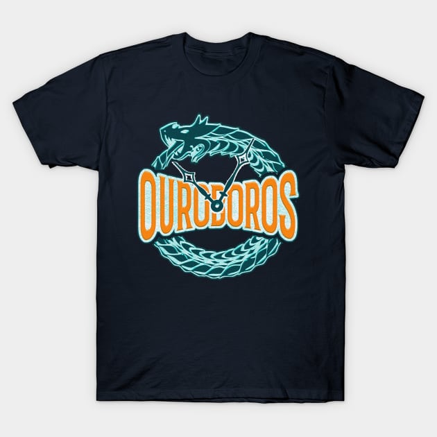 auroboros ancient egyptian symbol snake eating its own tail T-Shirt by nowsadmahi